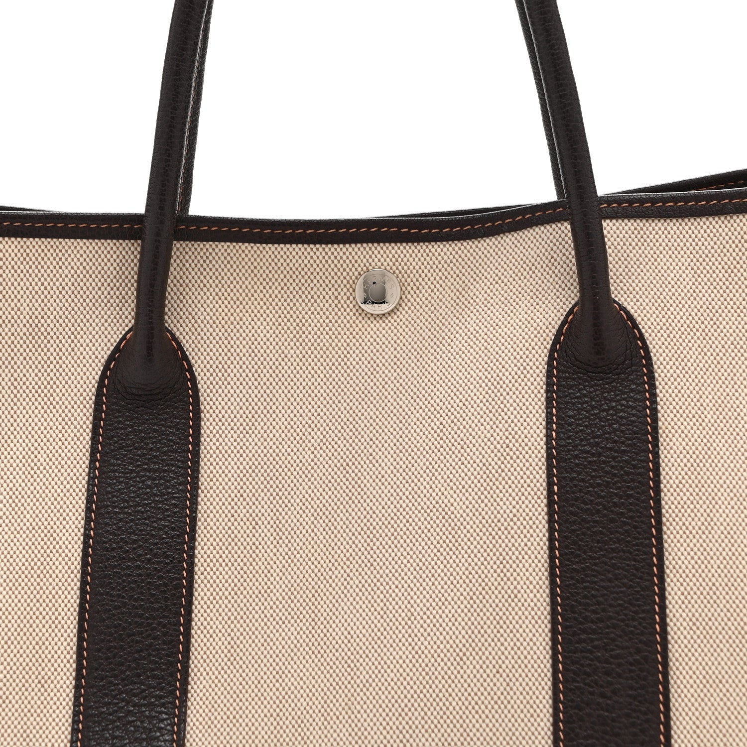 Buffle Skipper Toile Garden Party 36 MM Tote Marron Fonce
