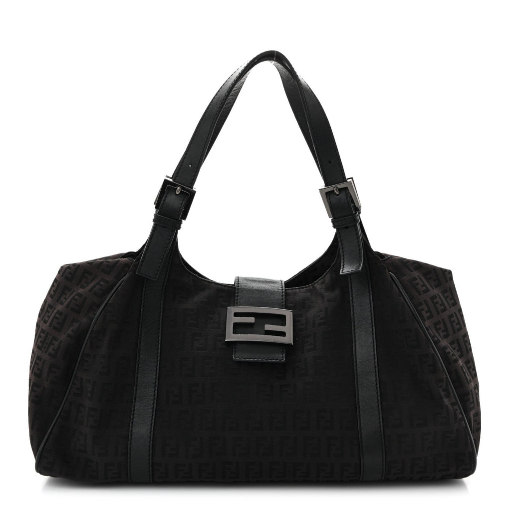 Zucchino Vitello Shoulder Bag Black Moro