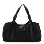 Zucchino Vitello Shoulder Bag Black Moro