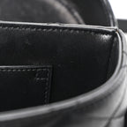 Lambskin Quilted Monogram June Box Bag  Black