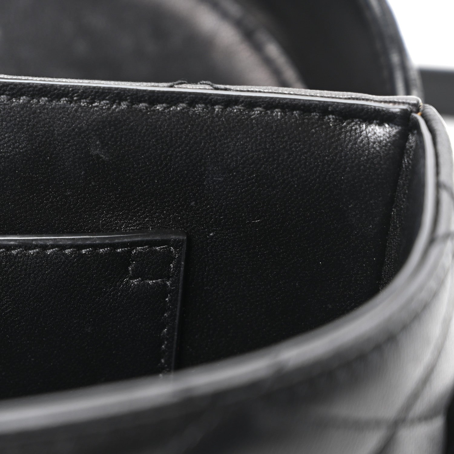 Lambskin Quilted Monogram June Box Bag  Black