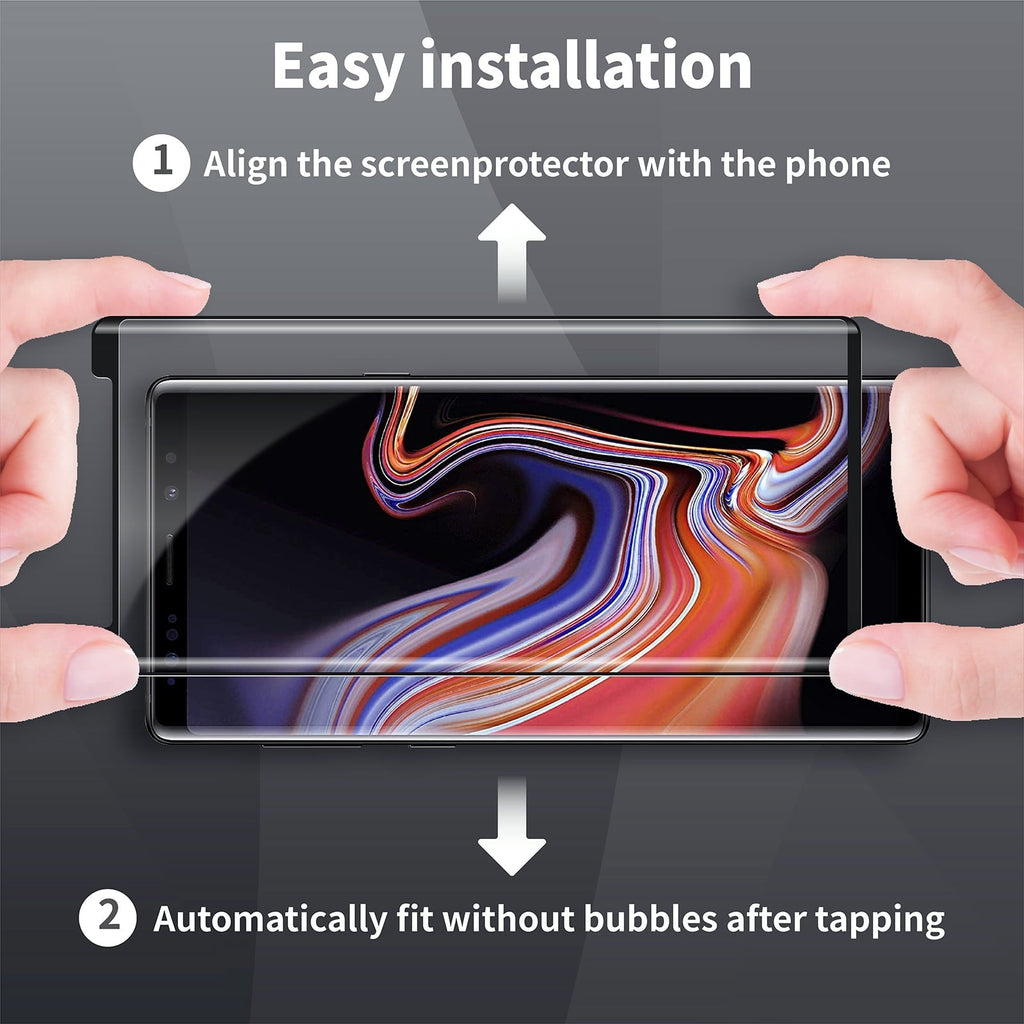 Entronix Clear Screen Protector Compatible with Galaxy Note 9/8 - 3-Piece Combo
