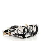 Canvas Printed Deer Coco Mini Single Flap White Black