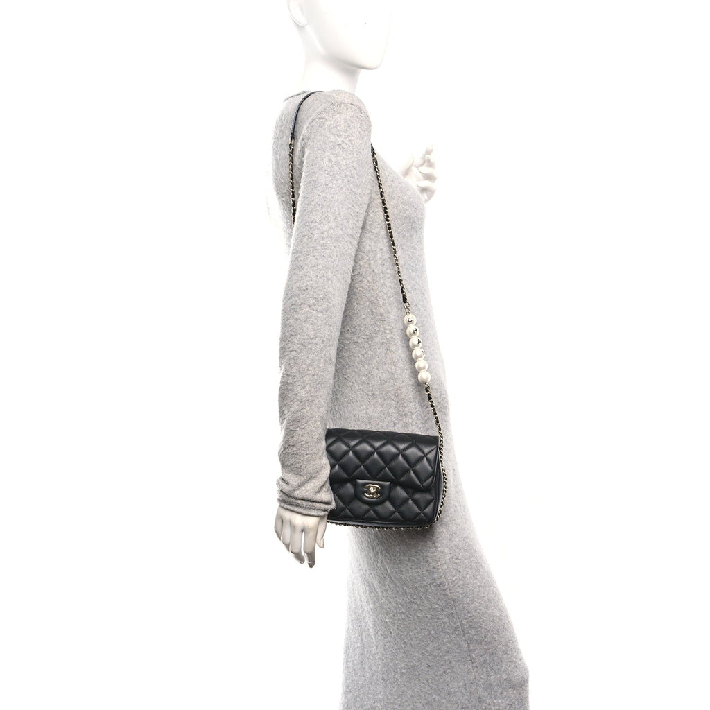 Lambskin Quilted Small My Precious Flap Black