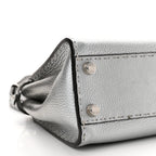Cuoio Romano Lux Selleria Mini Peekaboo Iconic Satchel Argento