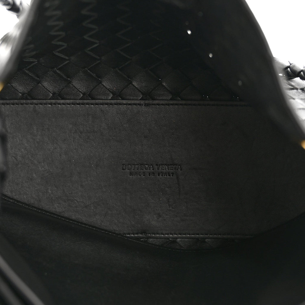 Nappa Intrecciato Medium Andiamo Shoulder Bag Black
