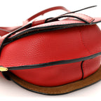 Grained Calfskin Mini Gate Crossbody Bag Scarlet Burnt Red