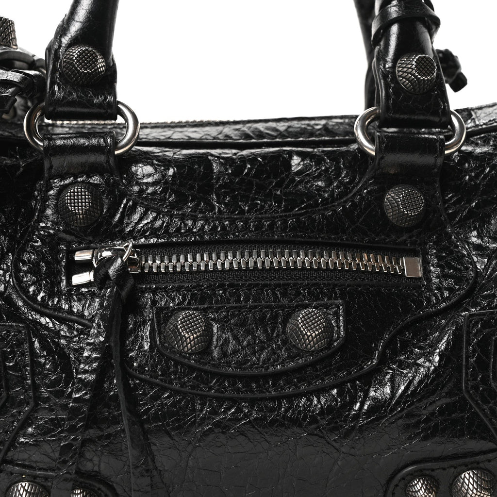 Agneau Arena Mini Le Cagole Duffle Crossbody Bag Black