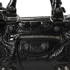 Agneau Arena Mini Le Cagole Duffle Crossbody Bag Black