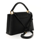Taurillon Snakeskin Iris Blossom Capucines PM Black