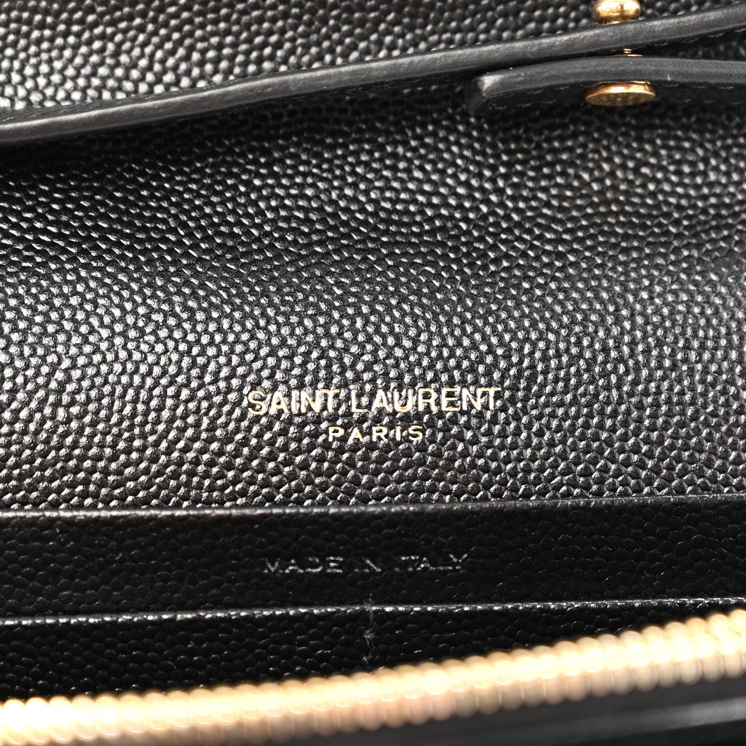 Grain De Poudre Matelasse Chevron Monogram Chain Wallet Black