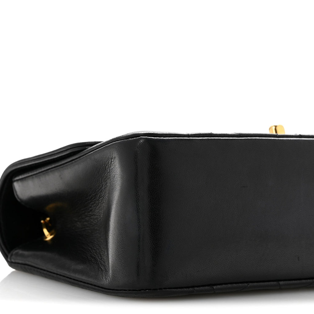 Lambskin Quilted Small Single Flap Black