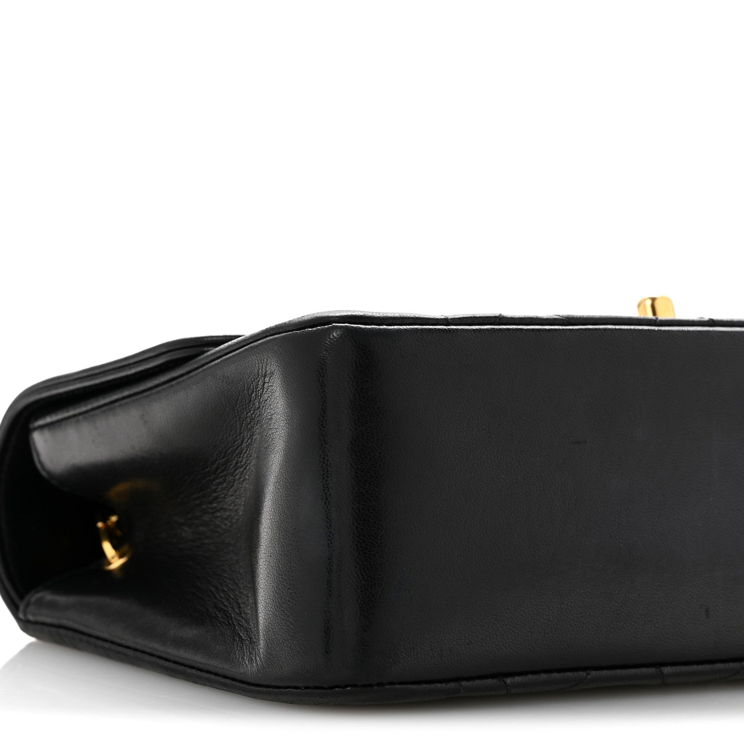 Lambskin Quilted Small Single Flap Black
