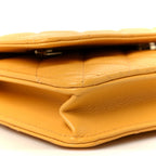 Caviar Quilted Wallet on Chain WOC Yellow