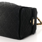 Washed Denim Quilted Small Chanel 25 Handbag Black