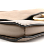 Suede Calfskin Small Faye Shoulder Bag Motty Grey
