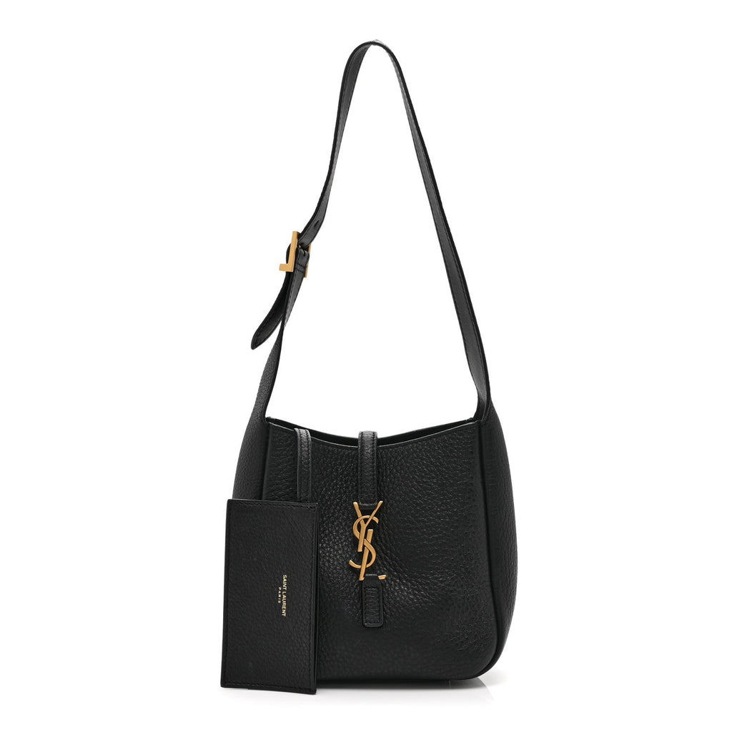 Grained Calfskin Baby Le 5 A 7 Supple Hobo Black