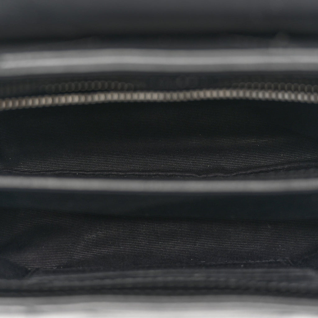 Calfskin Y Quilted Monogram Toy Loulou Crossbody Bag Black