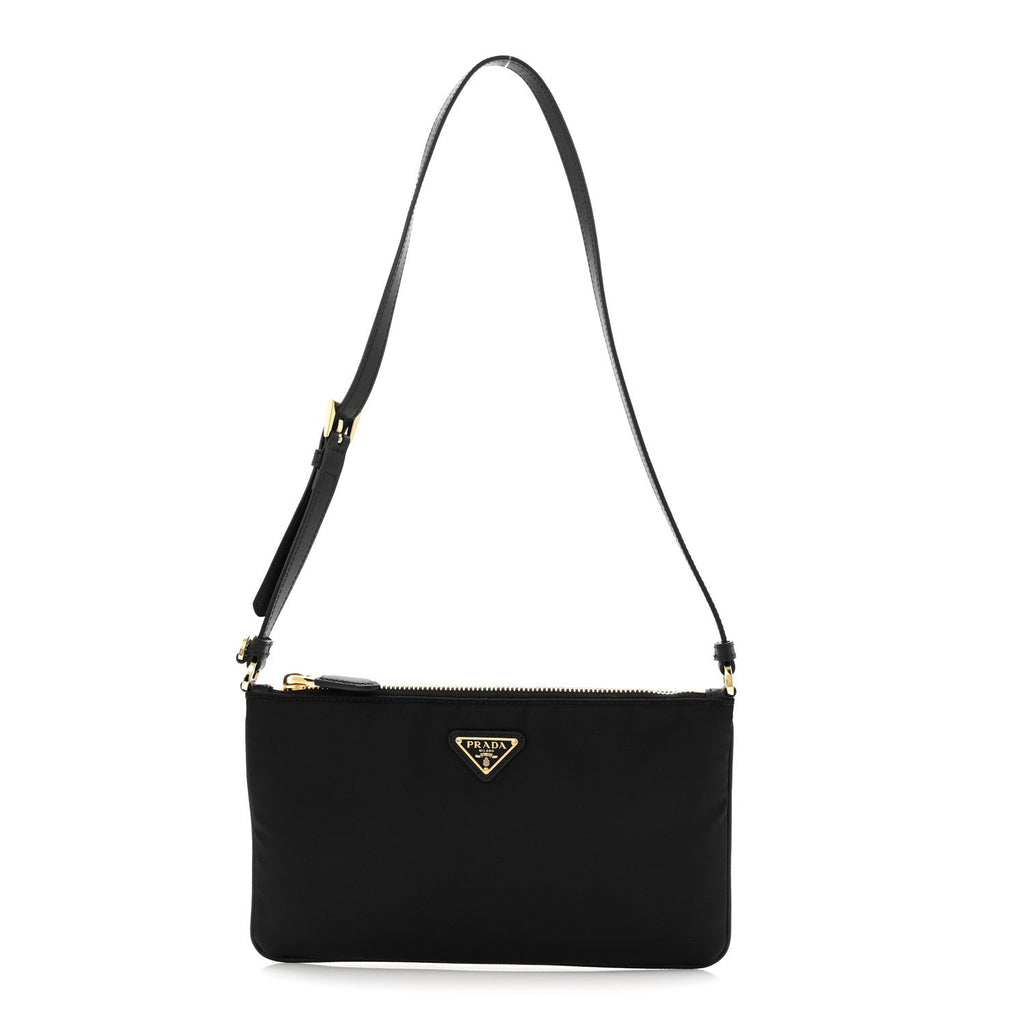Re-Nylon Saffiano Pouch Black