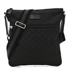 Nylon Monogram Small Flat Messenger Bag Black