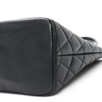Caviar Quilted Medallion Tote Black