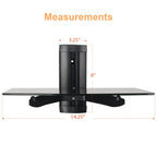 Tempered Glass Single Stud 22 Pound Shelf Wall Mount