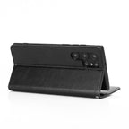 SAHARA - Folio Black Leather Wallet Case - Samsung Galaxy S22 Ultra