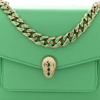 Calfskin Serpenti Forever Maxi Chain Crossbody Bag Green