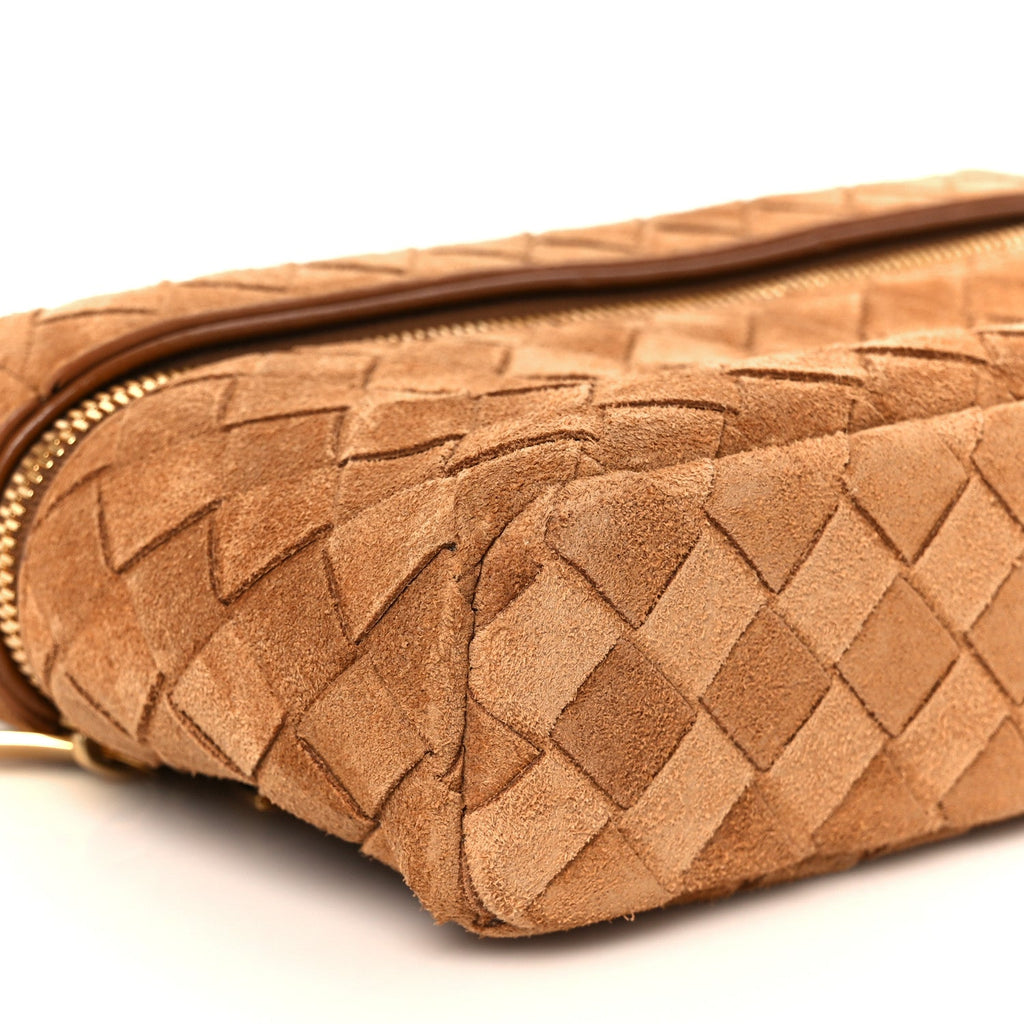 Suede Intrecciato Bang Bang Vanity Case Amber