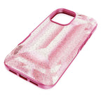 High smartphone case, Crystal print motif, iPhone 16, Pink
