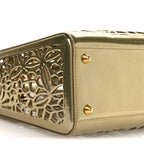 X DAVID WISEMAN Metallic Calfskin Laser Cut Large Lady Dior Gold