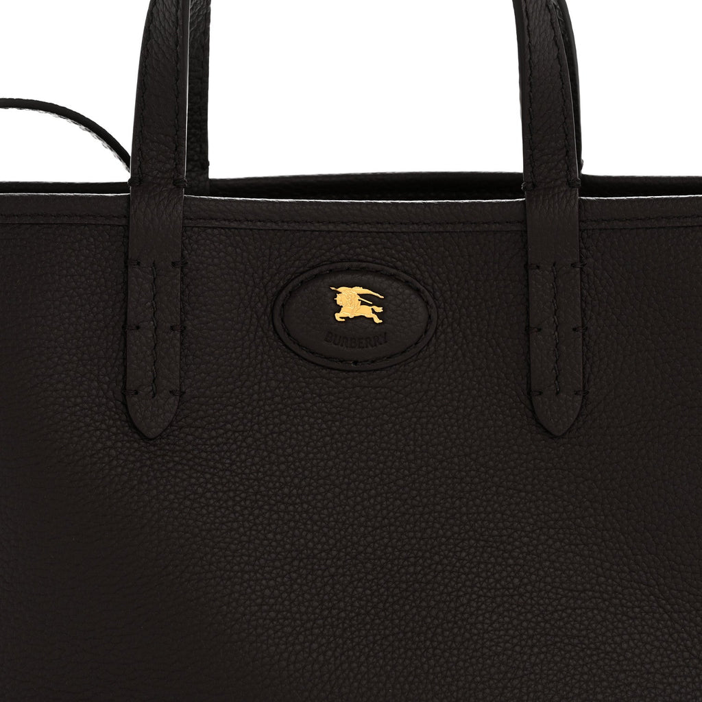 Grainy Calfskin Mini Reversible Tote Peat Sand