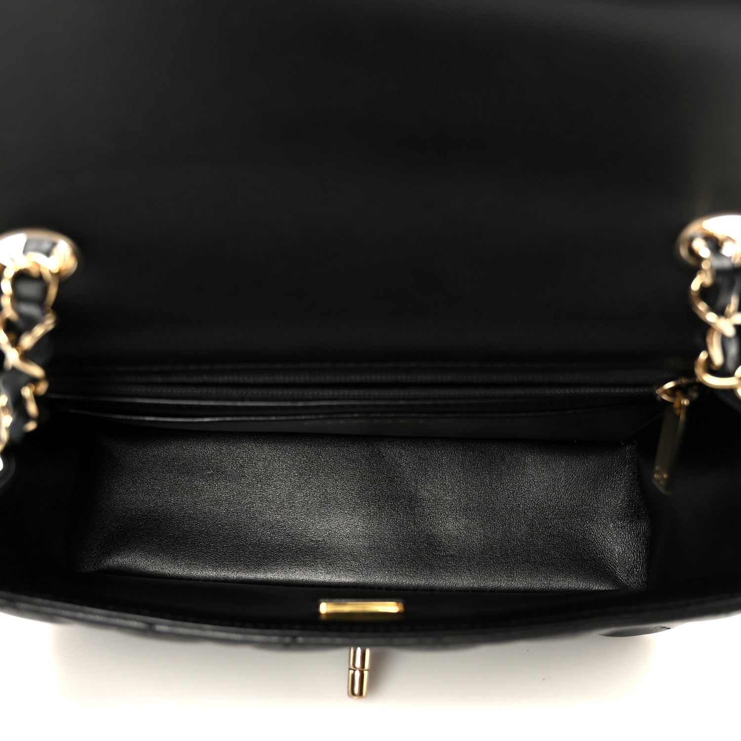 Lambskin Quilted Mini Rectangular Flap Black
