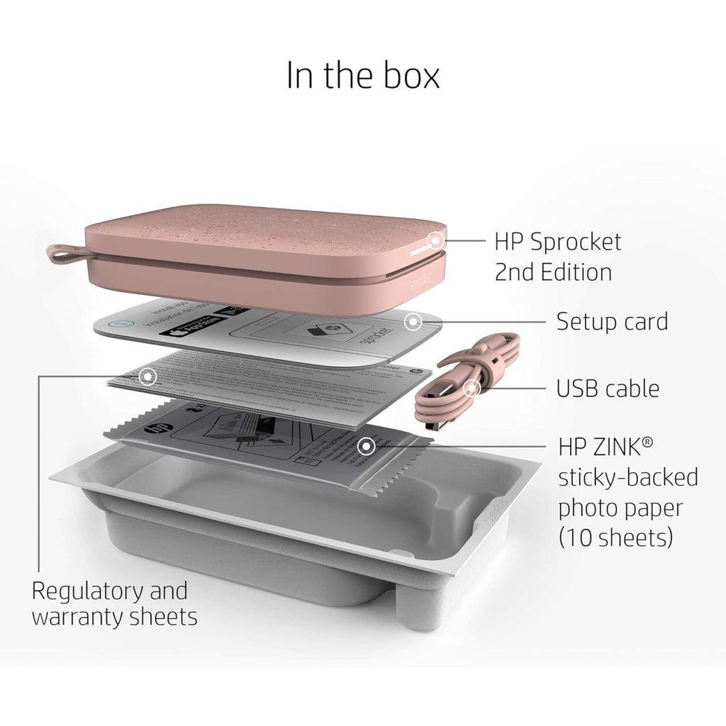 HP Sprocket Portable 2x3" Instant Photo Printer, Prints From iOS or Android Devices
