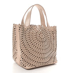 Calfskin Laser Cut Tote Sable