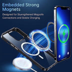 Entronix Bundle Compatible with iPhone 14 - [Magnetic] Clear Case, 2 Clear Screen Protectors & 1 Metallic Camera Lens Protector