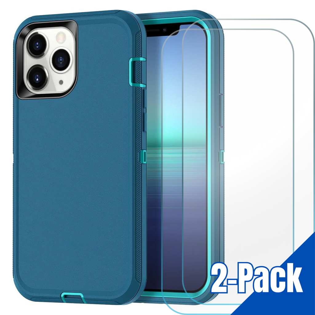 Entronix Bundle Compatible with iPhone 11 Pro Max - Heavy Duty Case & 2 Clear Screen Protectors