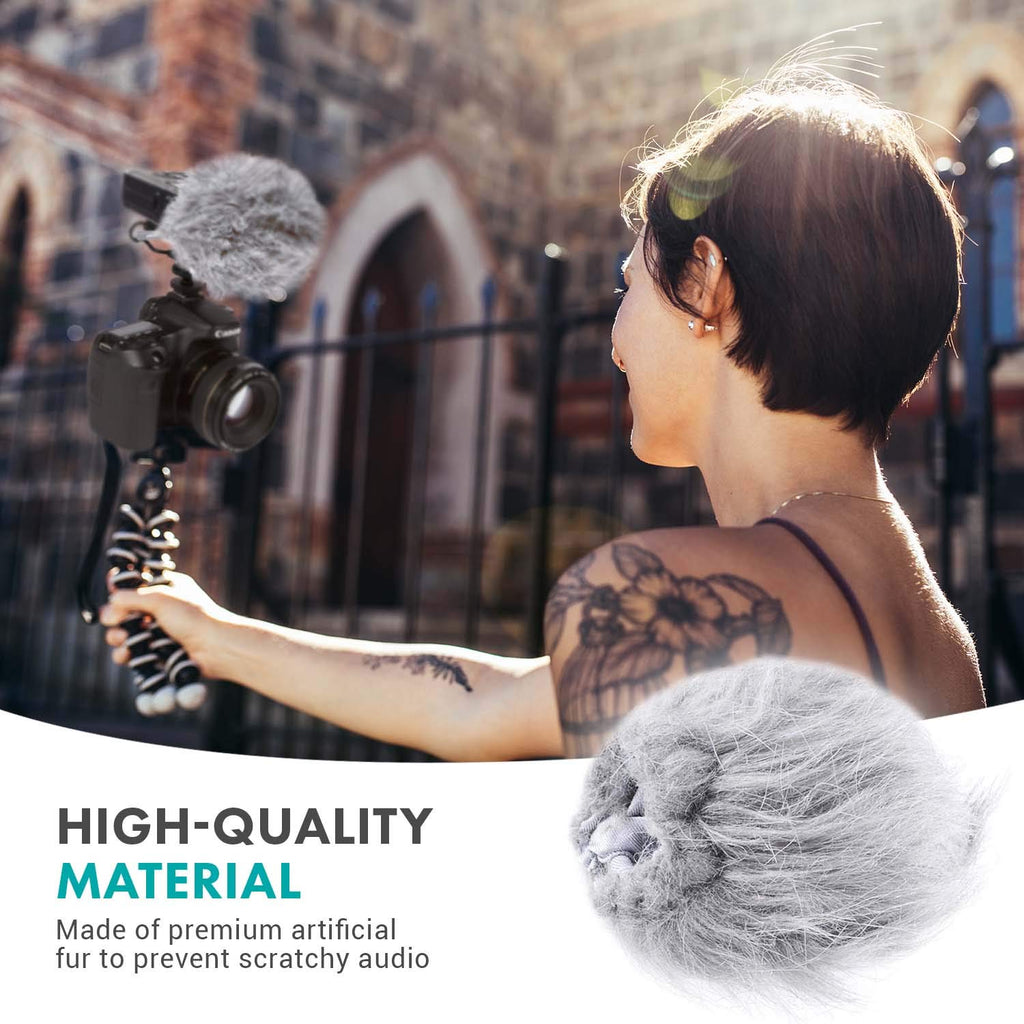 Movo WS1 Furry Outdoor Small Mic Windscreen Muff