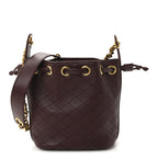 Lambskin Carre Quilted Cassandre Small Bucket Bag Hot Wine