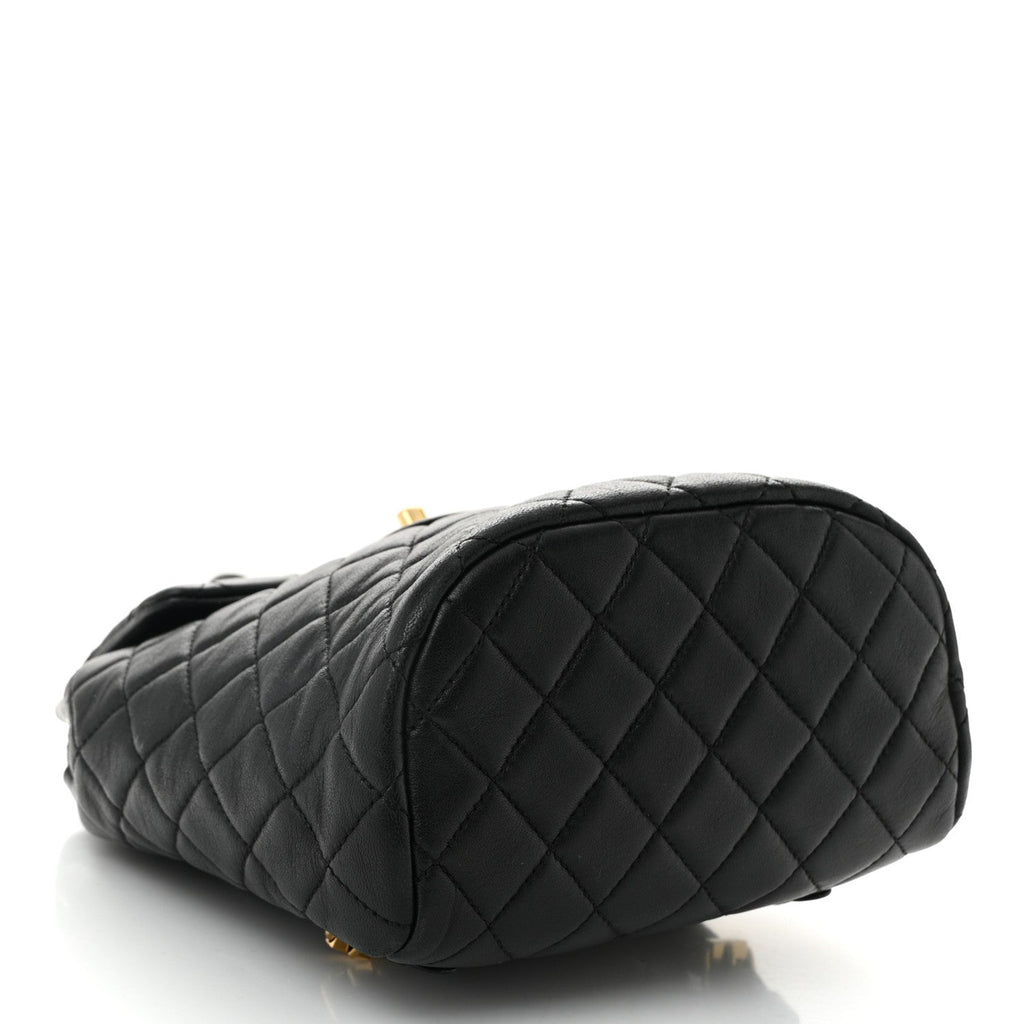 Lambskin Quilted Mini Urban Spirit Backpack Black