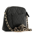 Caviar Quilted Classic Clutch With Chain Black