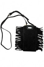Women's Claire Suede Fringe Phone Case In Black
