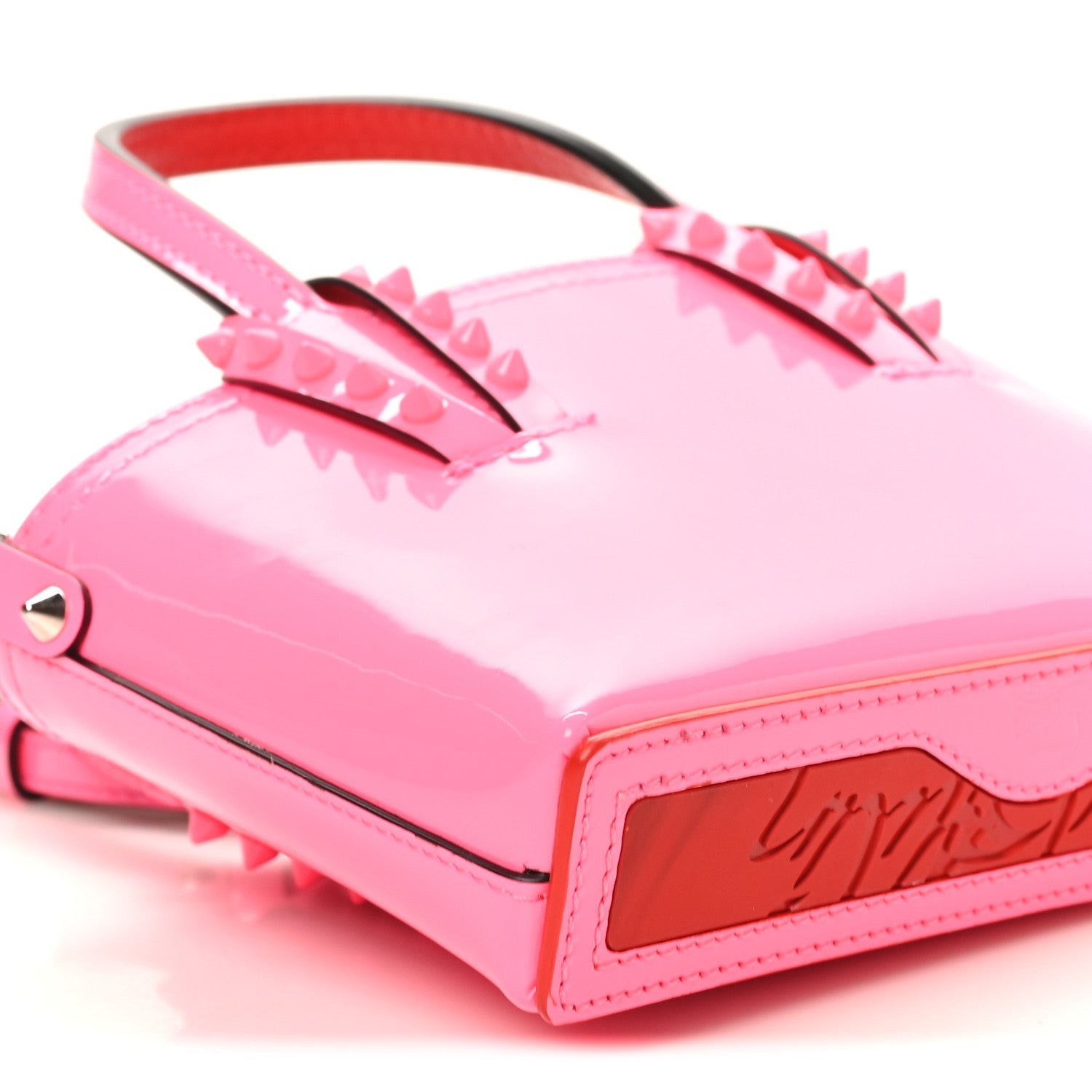 Patent Calfskin Spikes Mini East West Cabata Tote Poupidou