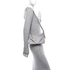 Tumbled Calfskin Mini Voyou Boyfriend Party Bag Light Grey