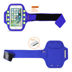 Reiko Running Sports Armband For Iphone 7/ 6/ 6S Or 5 Inches Device With Led In Blue (5X5 Inches)