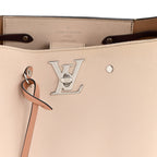 Calfskin Lockme Bucket Soie Quartz Calla