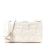 Patent Maxi Intrecciato Cassette Crossbody Bag White