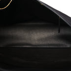Suede Calfskin Small Souplissimo Maxi Flap Black