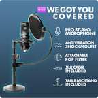 Movo 4Pack Podcasting Bundle with Tabletop Stands