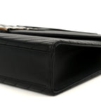Smooth Calfskin Matelasse Chevron Large Monogram Satchel Black